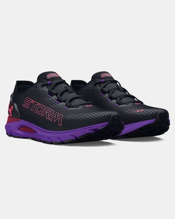 Women's UA HOVR™ Sonic 6 Storm Running Shoes in Black image number 3